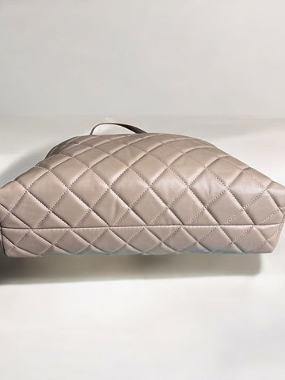 Badgley Mischka Quilted Taupe Tote with Gold Hardware - Picture 5 of 8